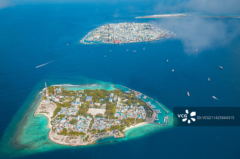 航拍马尔代夫自然风光图片素材