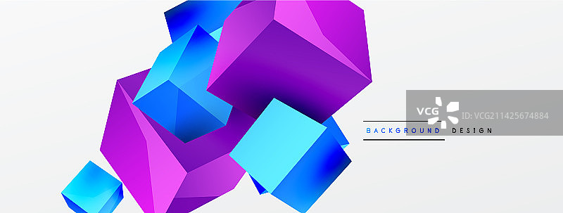 三维立方体抽象背景组成图片素材