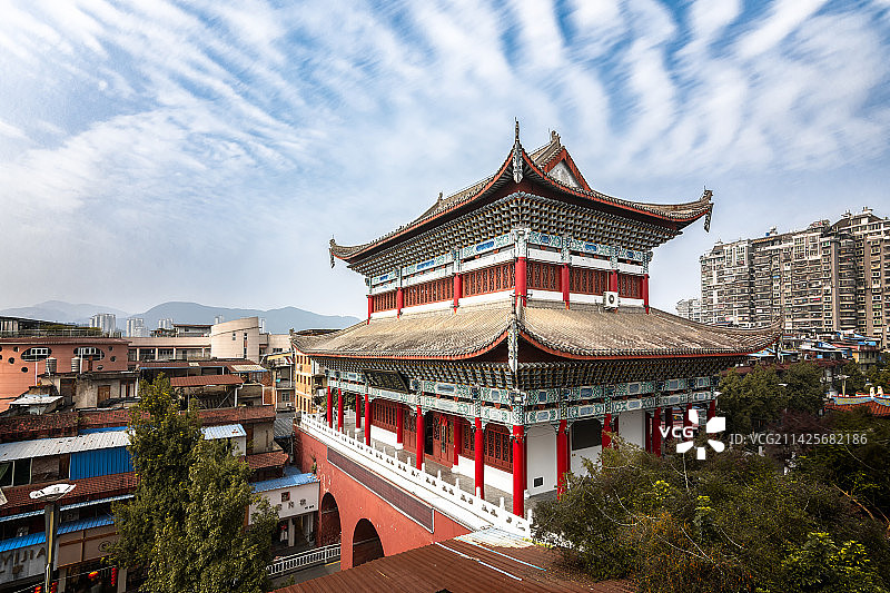 福建建瓯地标建筑，鼓楼（五凤楼）图片素材