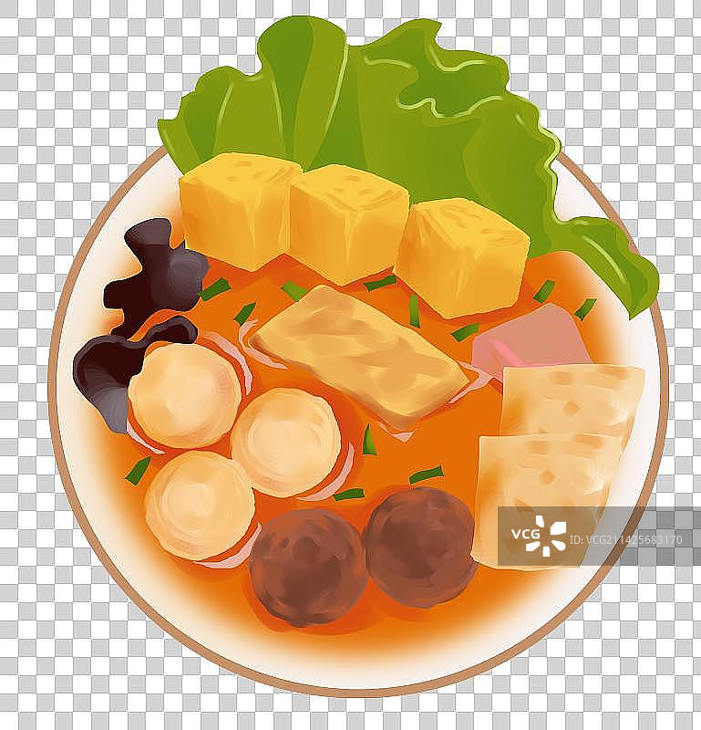美食食物食材小吃川菜营养健康味道麻辣烫元素插画图片素材