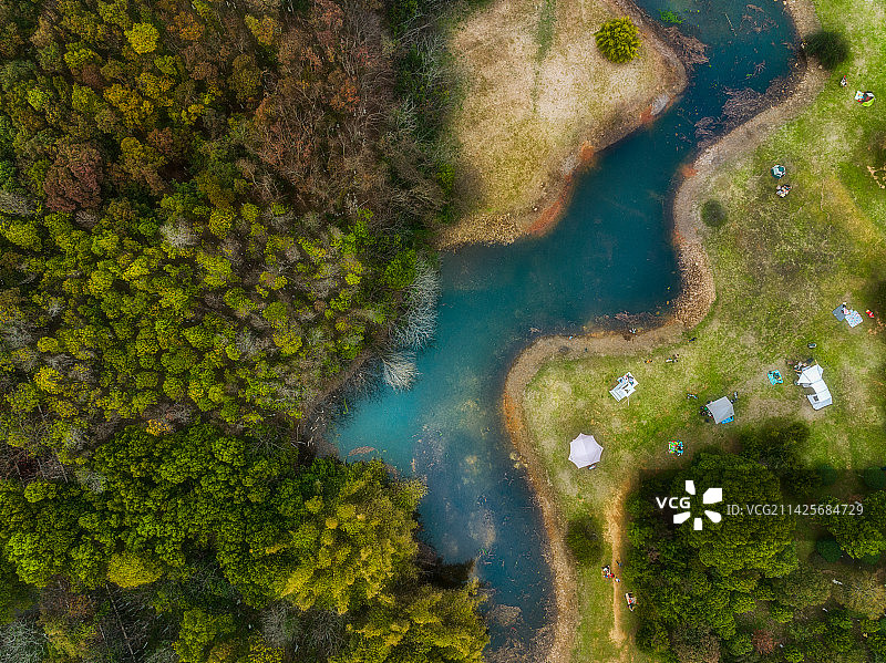南昌｜鸟瞰视角下的艾溪湖图片素材