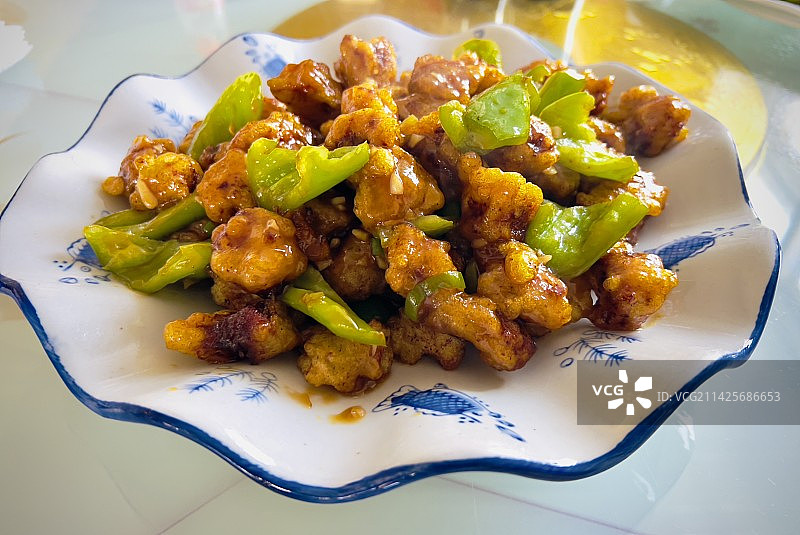 东北特色菜溜肉段图片素材