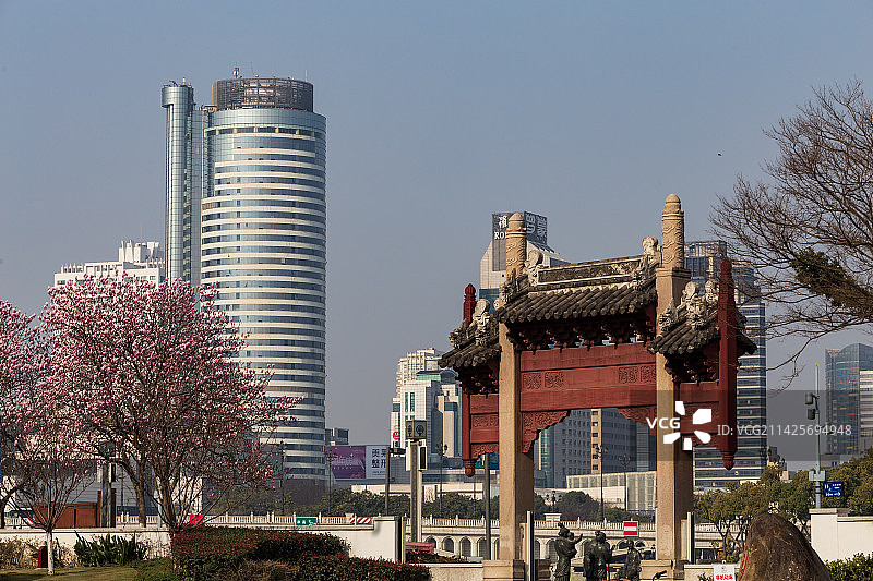 宁波三江口风光中农信大厦图片素材