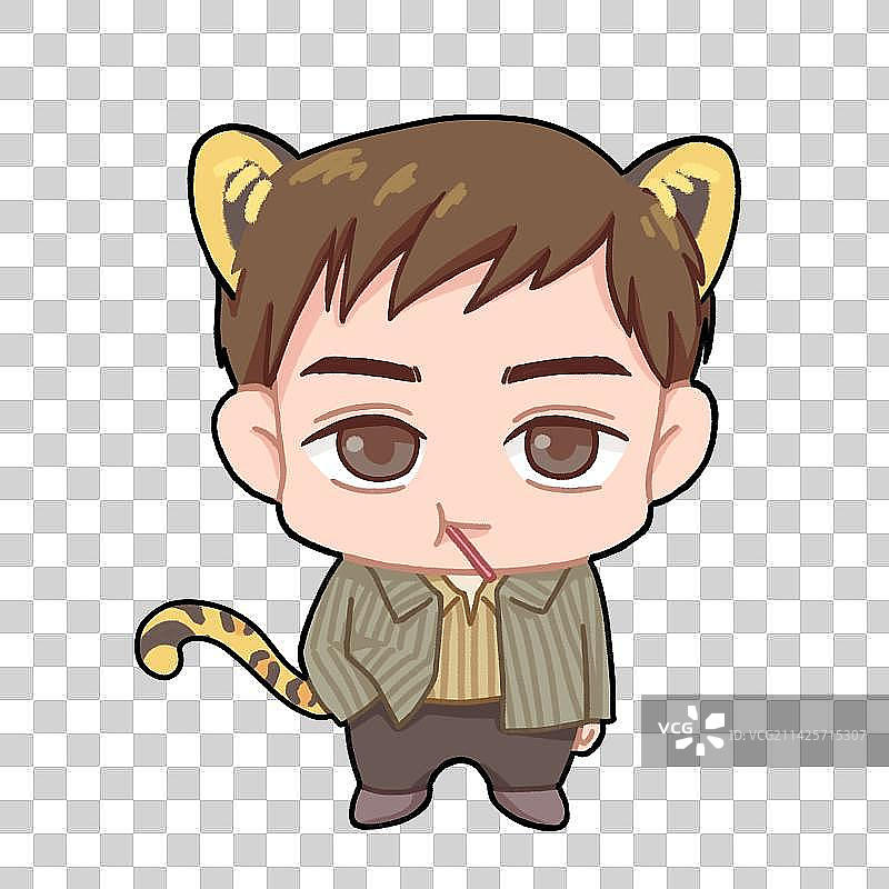 Q版猎豹拟人图片素材