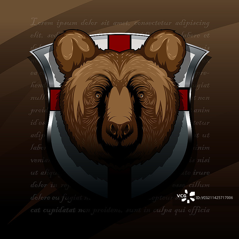 骑士盾牌上的熊头标志图片素材