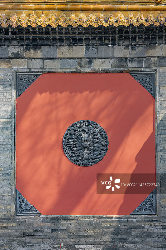 江苏南京朝天宫红墙龙纹古建筑图片素材