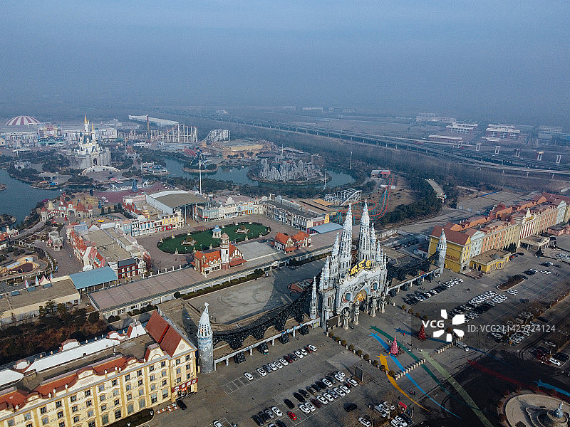 济南 泉城欧乐堡梦幻世界 黄河文化博物馆 坤河大道 旅游大道图片素材
