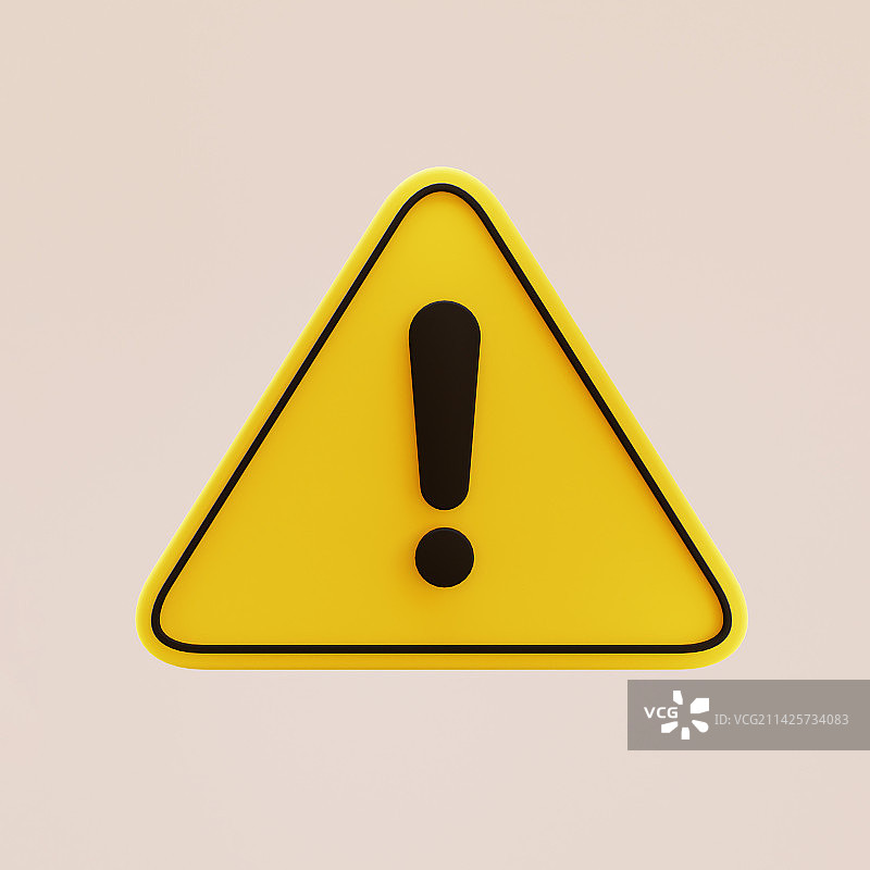 3D立体注意标识插画图片素材