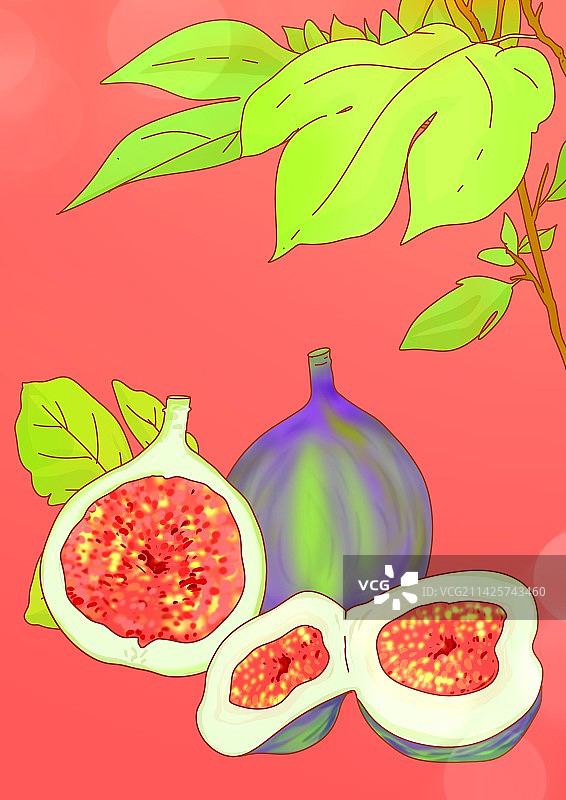 无花果饮料餐饮行业夏天营养美味水果插画图片素材
