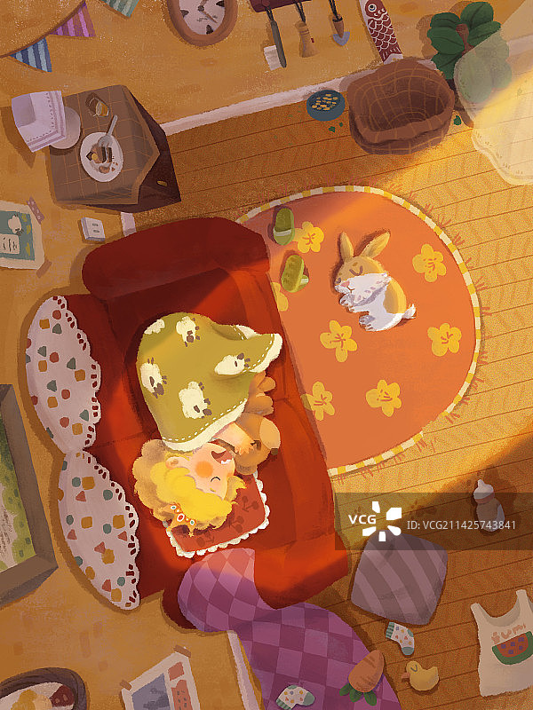 儿插 午后小憩图片素材