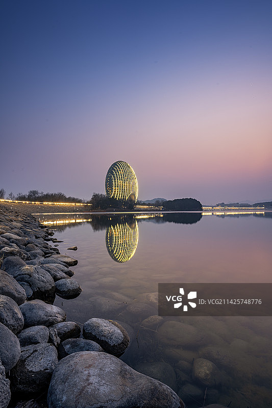 北京怀柔雁栖湖日出东方凯宾斯基酒店图片素材