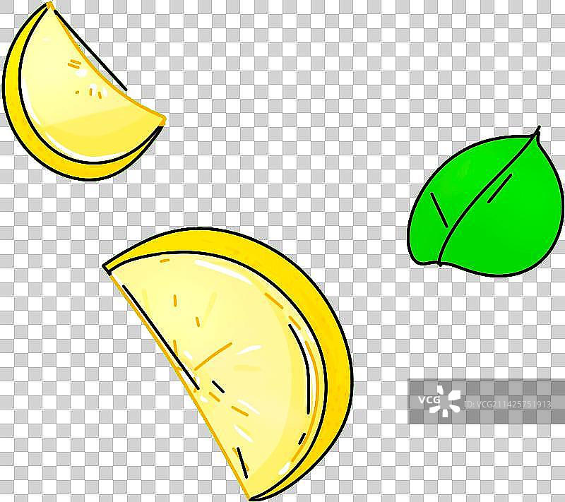 柠檬叶子花朵饮料设计元素营养水果插画图片素材