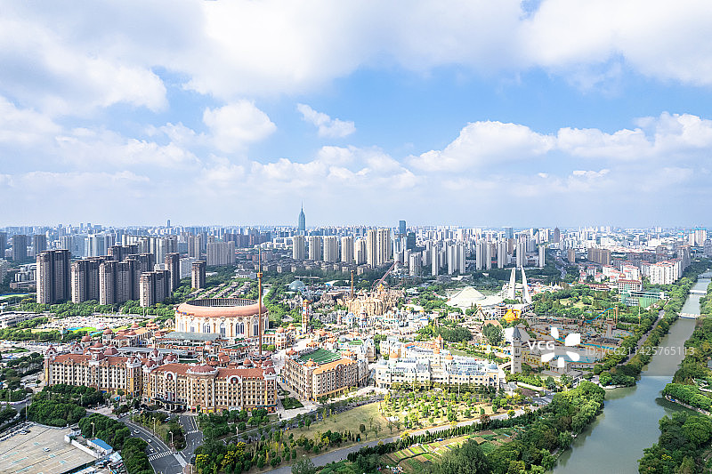 航拍江苏常州中华恐龙园图片素材