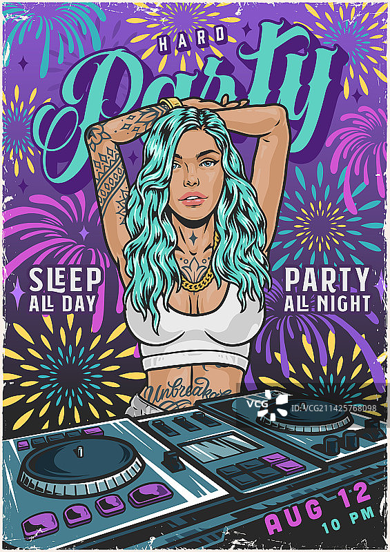 时尚女DJ海报图片素材
