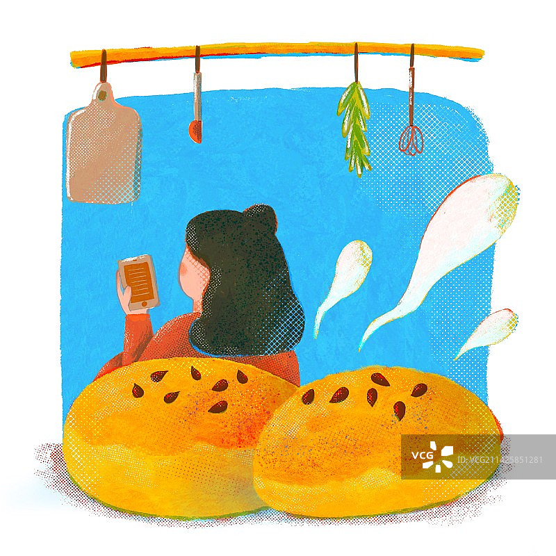 想念家乡美食的女孩图片素材