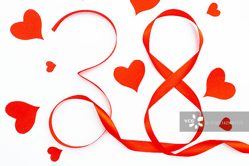 38妇女节女神节飘带心形爱心创意图片素材
