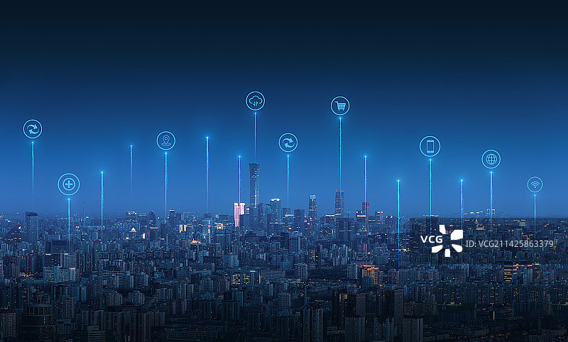 北京国贸科技天际线图片素材