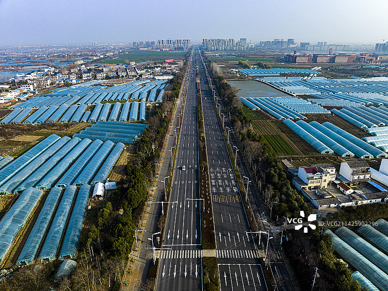 安徽省合肥市长丰县草莓园大棚图片素材