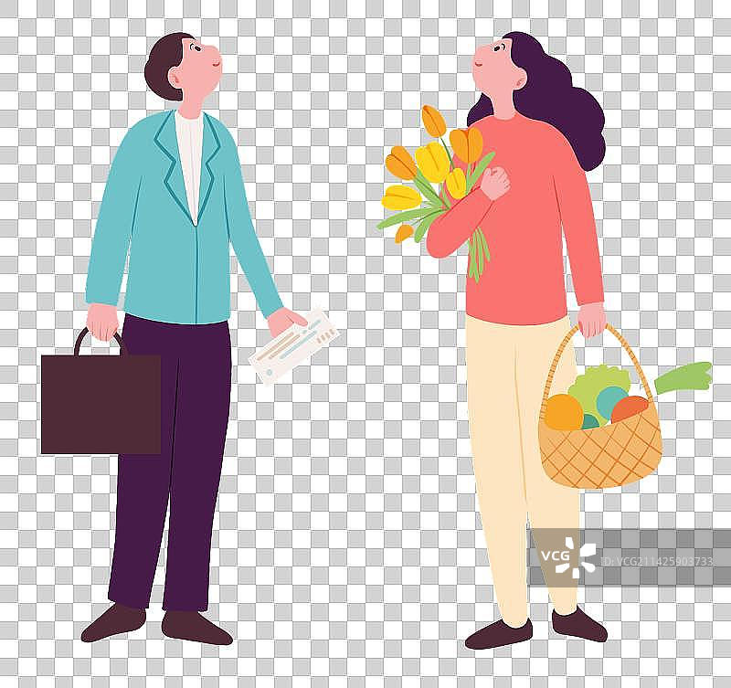 上班族家庭主妇夫妻图片素材