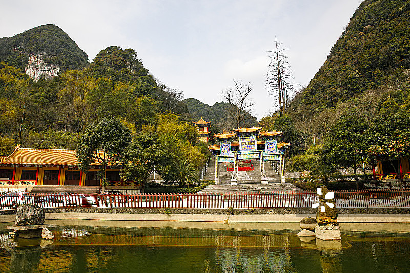 中国贵州黔南州惠水县九龙禅寺，禅寺山门，太子佛道场,图片素材