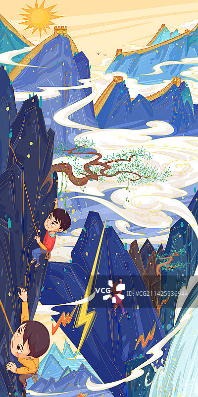 拼搏攀登图片素材