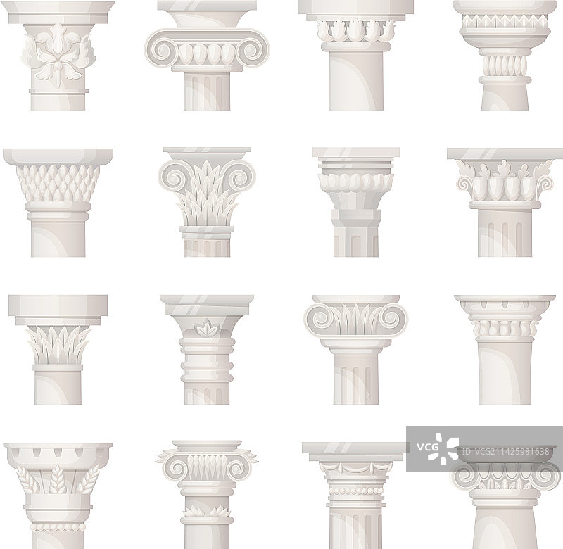 科林斯多立克希腊罗马柱顶图片素材