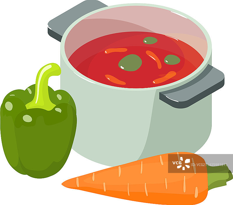 第一道菜图标2.5D红色蔬菜图片素材