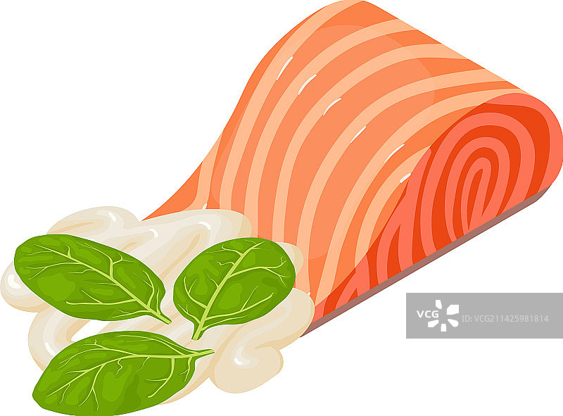 海鲜图标2.5D红色鱼块图片素材