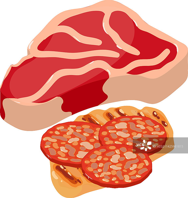2.5D牛肉里脊肉食品图标图片素材
