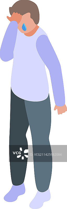 健康问题等距视角图标：自闭症儿童图片素材