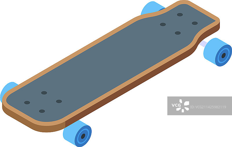 长板形状图标2.5D城市甲板图片素材