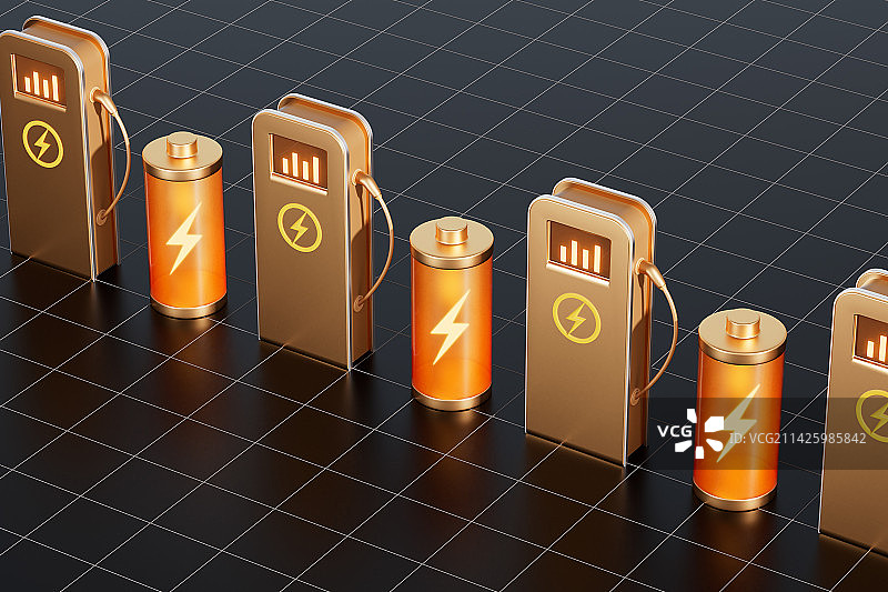 新能源题材的汽车充电桩图片素材