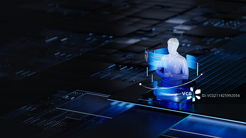 AI人机交流概念插图图片素材