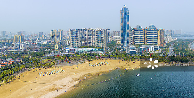 《俯瞰湛江金沙湾海水浴场》图片素材