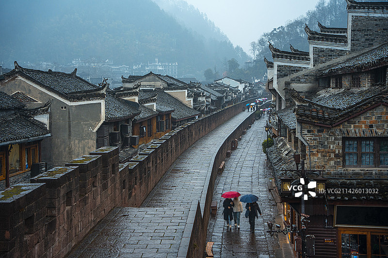湖南湘西凤凰古城的城墙图片素材