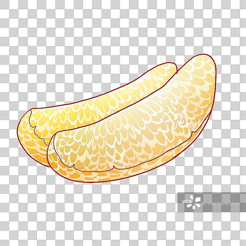 国潮柚子果肉插画元素图片素材