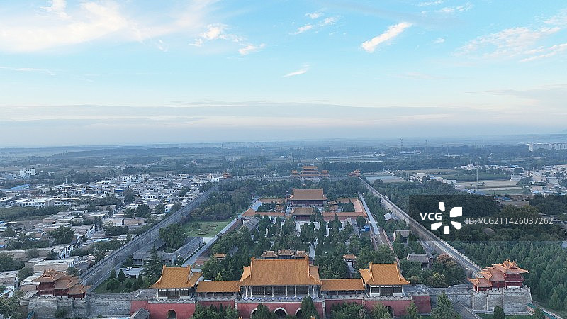 陕西华阴市西岳庙航拍图片素材
