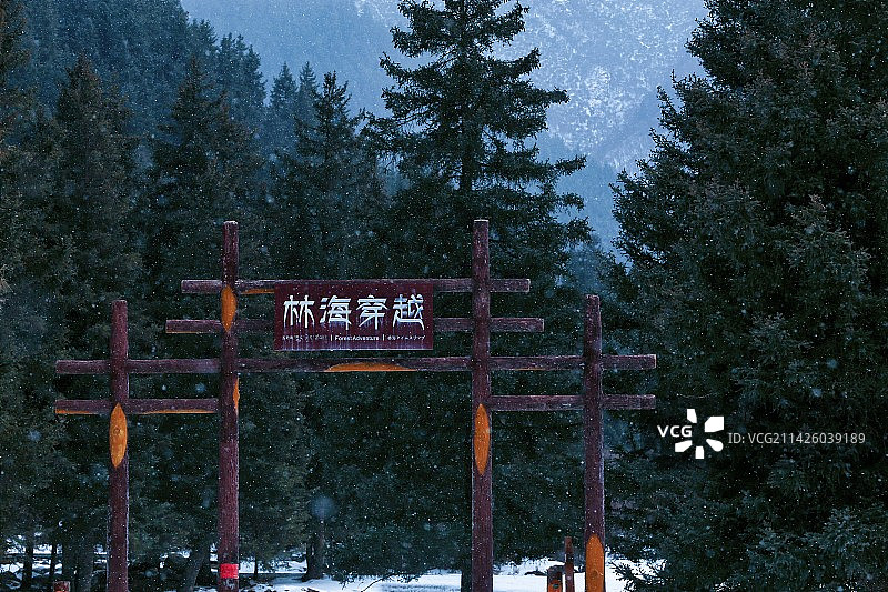 林海穿越 祁连山冰沟河景区图片素材