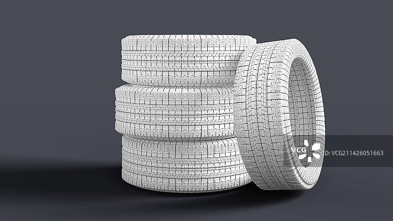 3D汽车轮胎特写图片素材