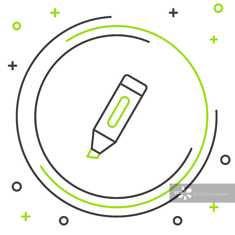 白色背景上的线条马克笔图标图片素材