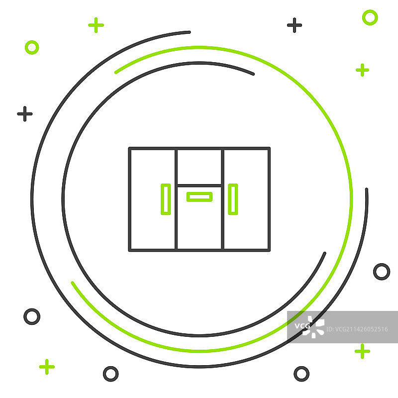 白色背景上的线条衣柜图标图片素材