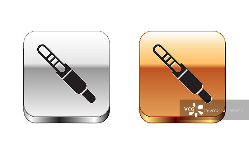 黑色音频插孔图标，白色背景图片素材