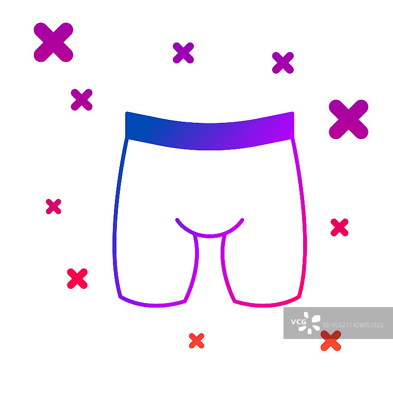 白色背景上孤立的彩色骑行短裤图标图片素材