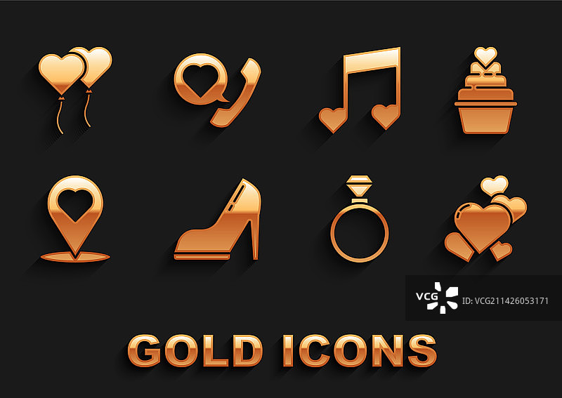 女士高跟鞋、心形、婚礼图片素材