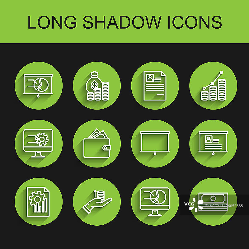 手持图表金钱的线性文档图片素材