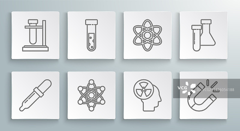 试管烧瓶化学滴管套装图片素材