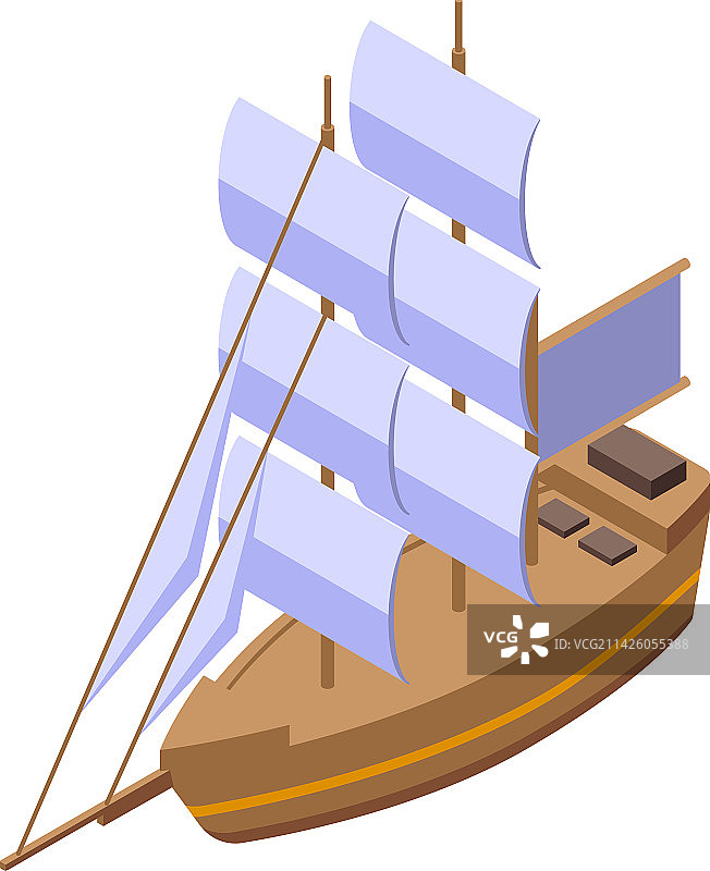 2.5D风格的帆船图片素材