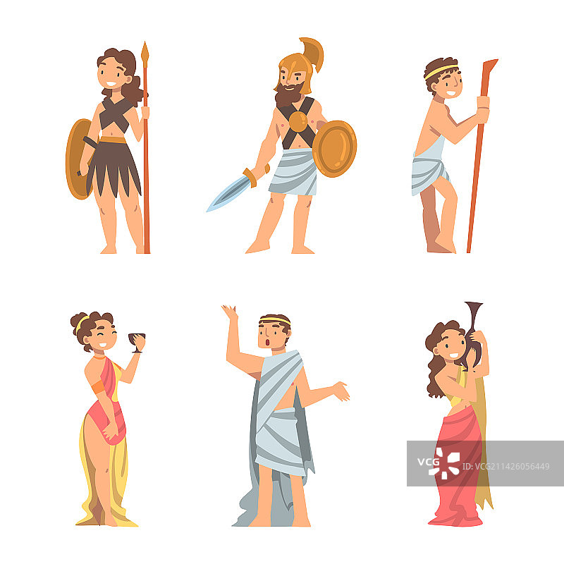 民族服装的希腊人图片素材