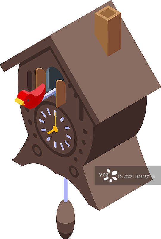 布谷鸟闹钟2.5D复古风icon图片素材