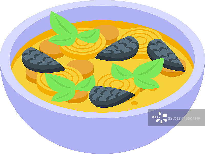 海鲜汤2.5D美食图标图片素材